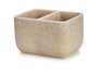 Kinvara Estropajero Double Pierre 12x11x9cm Résine Crème avec Deux Éponges (Set de 18)