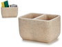 Kinvara Estropajero Double Pierre 12x11x9cm Résine Crème avec Deux Éponges (Set de 18)