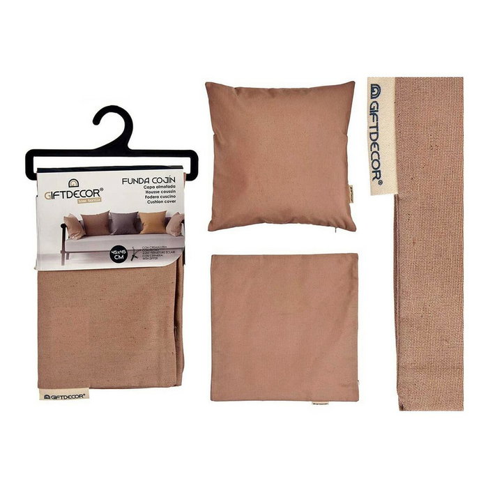 GIFTDECOR Housse de coussin avec fermeture éclair marron 60x60