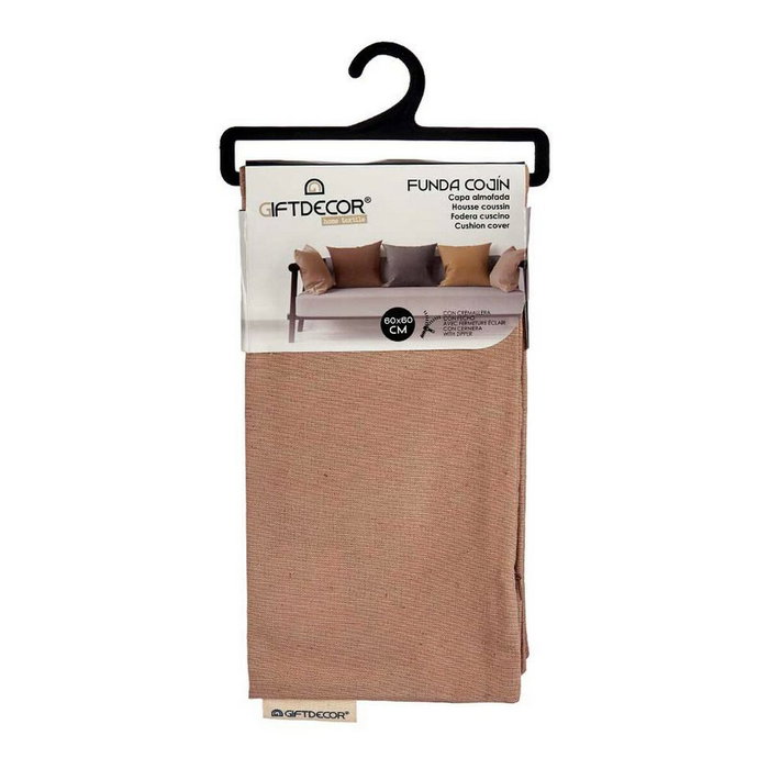 GIFTDECOR Housse de coussin avec fermeture éclair marron 60x60