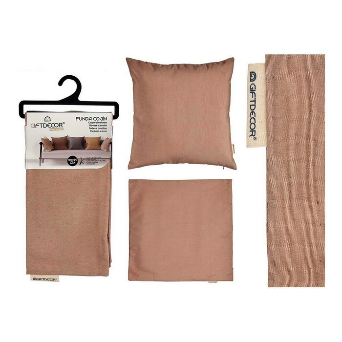 GIFTDECOR Housse de coussin avec fermeture éclair marron 60x60