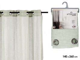 Giftdecor Rideau Visillo Menthe 140x260 cm en Polyester Vert (Set de 6)