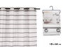 Giftdecor Rideau Voilage Rayures Gris 140x260 cm (Set de 6)
