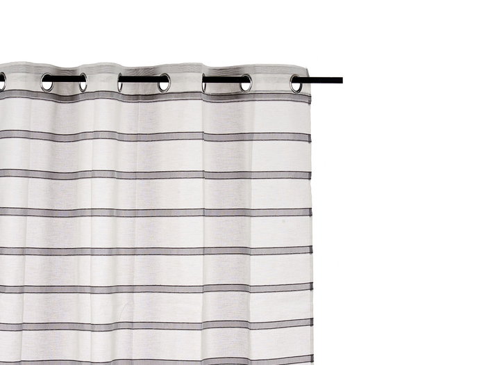 Giftdecor Rideau Voilage Rayures Gris 140x260 cm (Set de 6)