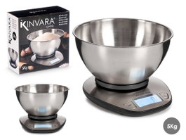 KINVARA Balance numérique 5kg en acier avec bol