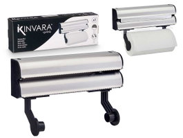 Kinvara Porte-rouleaux double 34 cm en métal argenté 34 x 20 x 9 cm (Set de 4)