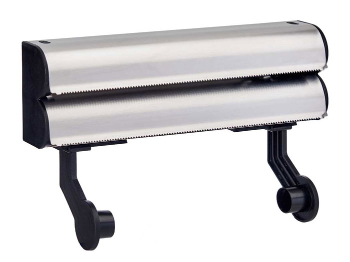 Kinvara Porte-rouleaux double 34 cm en métal argenté 34 x 20 x 9 cm (Set de 4)