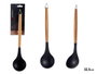 Kinvara Cuillère en nylon avec manche en bois de hêtre 32.5 cm noir (Set de 48)