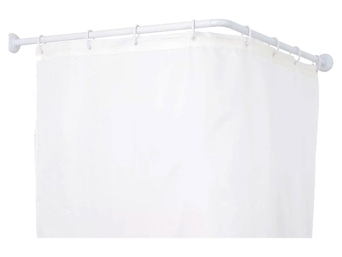 BERILO Barre de douche d'angle 80 cm Blanc BERILO Barre de douche d'angle 80 cm Blanc