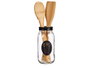 Vivalto Cubertero en Verre avec Couvercle Métal Pala 9x17x9 cm Transparent 840 ml (Set de 12)