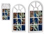 Giftdecor Porte-photos Multiples Fenêtre Blanc 34x2x69 cm Plastique Verre (Set de 6)