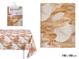 Kinvara Nappe en Lonette Antitanches 140x180 cm Motif Feuilles Dorées (Set de 10)