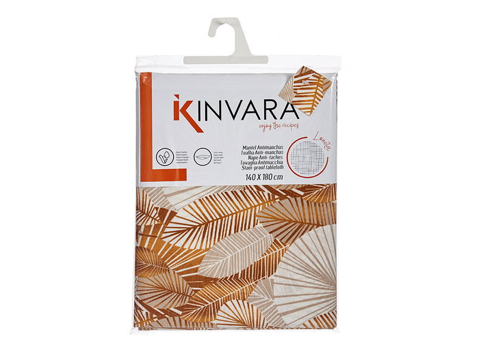 Kinvara Nappe en Lonette Antitanches 140x180 cm Motif Feuilles Dorées (Set de 10)