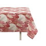 KINVARA Nappe en loneta antimanchas motif feuilles granate-beige 140x180cm
