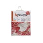 KINVARA Nappe en loneta antimanchas motif feuilles granate-beige 140x180cm