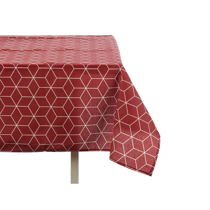KINVARA Nappe en Lonette Antimanchas Abstract Granate-Blanco 140x180cm