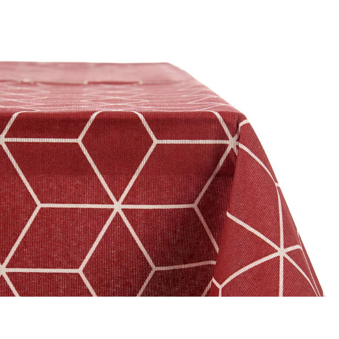 KINVARA Nappe en Lonette Antimanchas Abstract Granate-Blanco 140x180cm