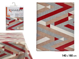 Kinvara Nappe en Loneta Antitaches Rayures Grenat 140x180 cm (Set de 10)