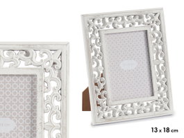 GIFTDECOR Cadre photo en bois blanc ajouré 13x18 cm