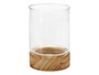 GIFTDECOR Porte-bougie en Cristal et Base en Bois Rouge Taille Moyenne