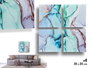 Giftdecor Set de 4 Toiles Marbre Bleu 35x35 cm (Set de 6)