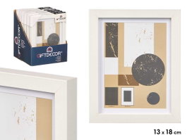 GIFTDECOR Cadre photo mural en bois blanc avec passe-partout 13x18cm