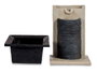 Giftdecor Fontaine Cascade Grande avec Plateau Plastique 24x38x29.5 cm Noir Gris Résine 3W 220-240V