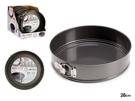 KINVARA Moule rond ajustable en acier carbone de 28 cm, Gris foncé