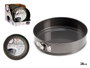 KINVARA Moule rond ajustable en acier carbone de 28 cm, Gris foncé