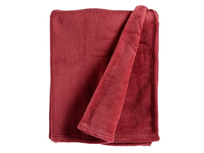 Giftdecor Manta Coral 150x125 cm en poliester, rose vif (Set de 12)