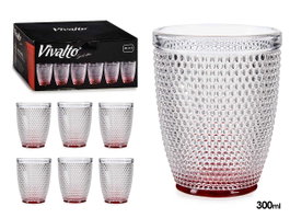 VIVALTO Verre Cristal Points Eau 300ml Rouge