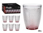 Vivalto Verre Cristal Points d'Eau Rouge 300 ml 8x10x8 cm (Set de 48)