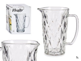 Vivalto Jarre à Eau 1L Diamant en Verre Transparent 12 x 19.5 x 17.7 cm (Set de 6)