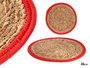 Giftdecor Tapis Naturel Borde Rouge 35 cm Fibre Naturelle (Set de 48)