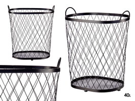 GIFTDECOR Panier métallique noir avec poignées