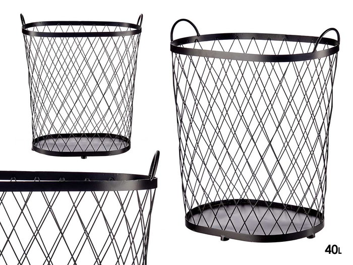 Giftdecor Panier Métallique Noir avec Anses 31 x 46 x 54 cm (Set de 4) Giftdecor Panier Métallique Noir avec Anses 31 x 46 x 54 cm (Set de 4)