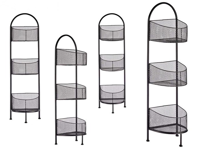 Giftdecor Étagère Métallique Ovale 3 Niveaux Noir 21 x 97 x 28 cm (Set de 4) Giftdecor Étagère Métallique Ovale 3 Niveaux Noir 21 x 97 x 28 cm (Set de 4)