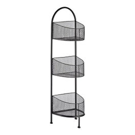 GIFTDECOR Estanteria Metalica Ovalada 3 Pisos Negro