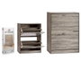 Giftdecor Meuble à chaussures en bois 2 étagères gris foncé 60x80x24 cm