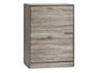 Giftdecor Meuble à chaussures en bois 2 étagères gris foncé 60x80x24 cm