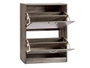 Giftdecor Meuble à chaussures en bois 2 étagères gris foncé 60x80x24 cm