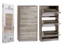 Giftdecor Armoire à chaussures en bois 3 étagères Gris foncé 60x116x24 cm