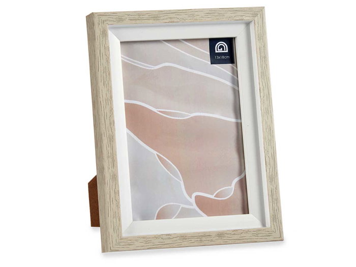 Giftdecor Porte-photos Naturel Bord Blanc 13x18 cm Verre et Plastique (Set de 24)