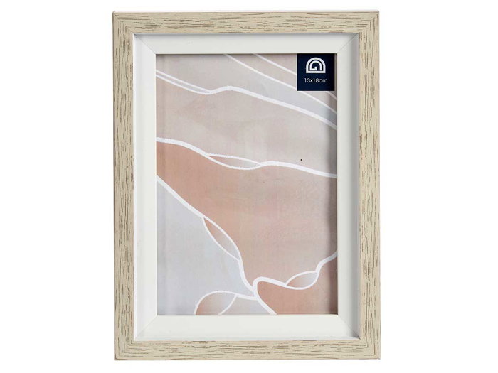 Giftdecor Porte-photos Naturel Bord Blanc 13x18 cm Verre et Plastique (Set de 24)