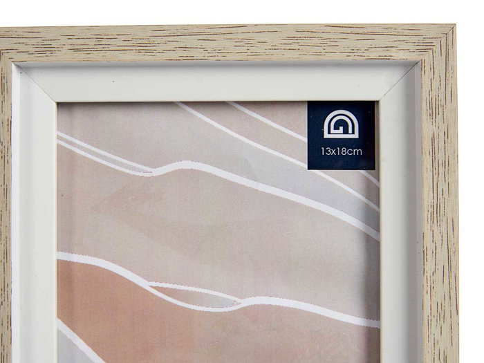 Giftdecor Porte-photos Naturel Bord Blanc 13x18 cm Verre et Plastique (Set de 24)
