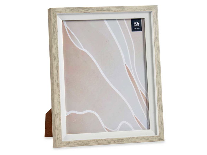 Giftdecor Porte-photos Naturel avec Bord Blanc 20x25 cm Verre et Plastique (Set de 24)