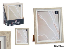 GIFTDECOR Cadre photo naturel bord blanc 20x25cm (Lot de 24)