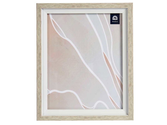 Giftdecor Porte-photos Naturel avec Bord Blanc 20x25 cm Verre et Plastique (Set de 24)