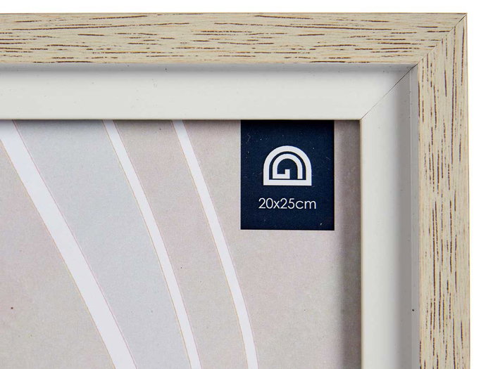 Giftdecor Porte-photos Naturel avec Bord Blanc 20x25 cm Verre et Plastique (Set de 24)