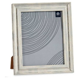 GIFTDECOR Cadre photo effet bois argenté 20x25cm